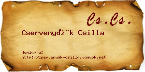Cservenyák Csilla névjegykártya
